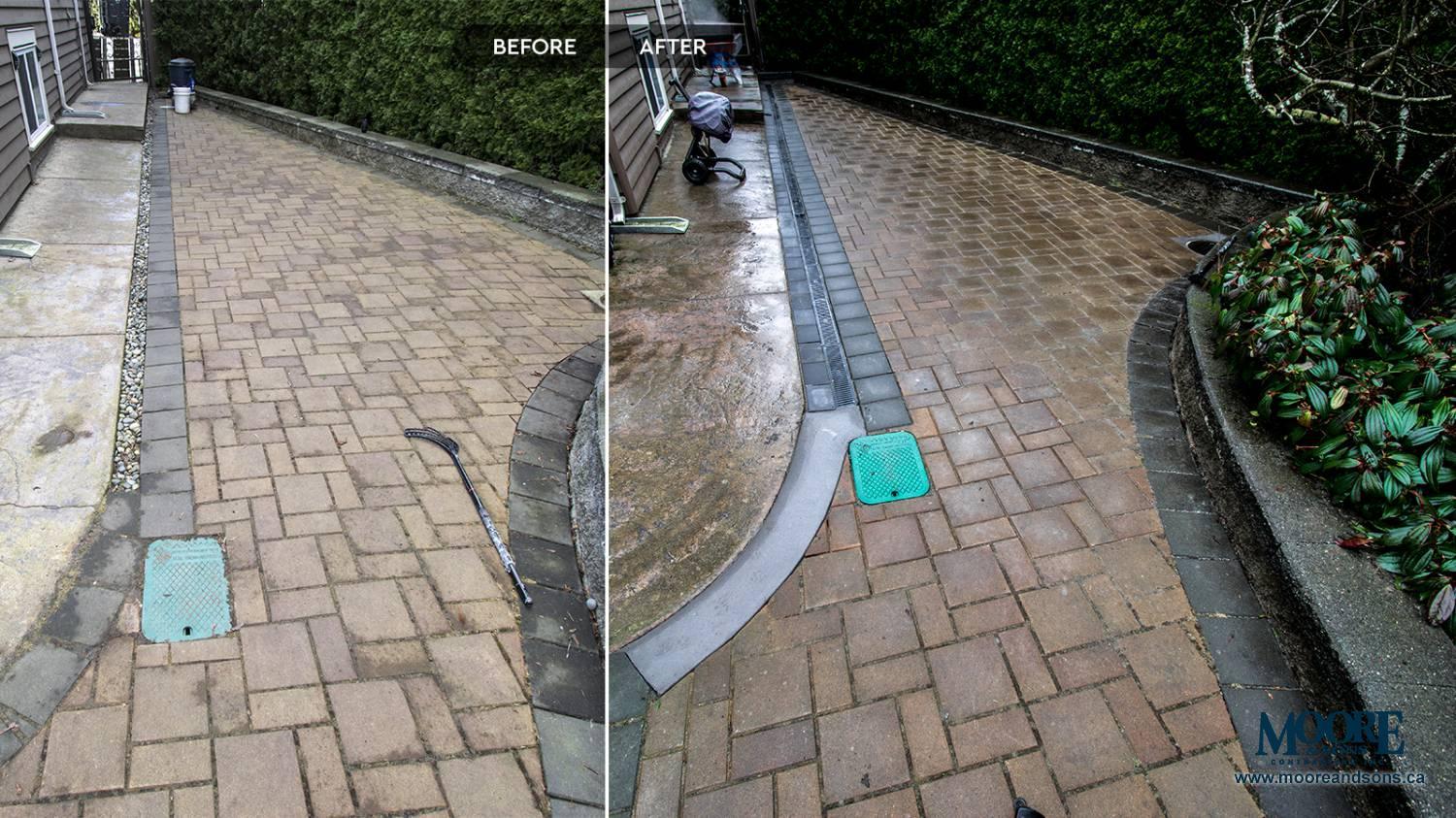 Edmonton landscaping drainage project in backyard